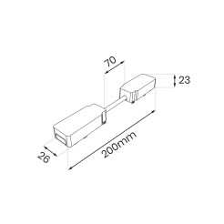 Slim Magnetic Track Biały Łącznik Podwójny z Kablem krótkim ML2224