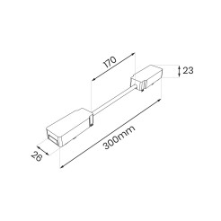 Slim Magnetic Track Czarny łącznik podwójny z kablem długim ML2225