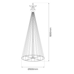 Choinka LED 1,8m 269LED RGB + 2700K IP44 EK2403