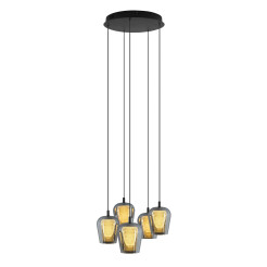 Lampa Wisząca Keso Round 5xLED czarna PL0142-5 PL0142-5