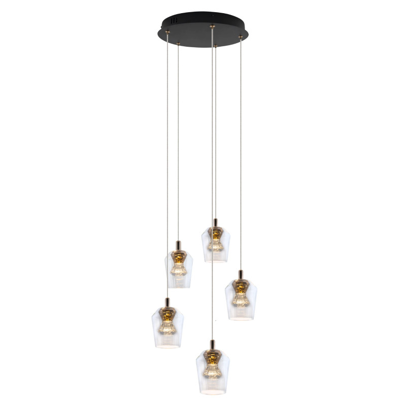 Lampa Wisząca Tasa Round 5xLED czarna PL0144-5 PL0144-5