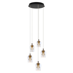 Lampa Wisząca Tasa Round 5xLED czarna PL0144-5 PL0144-5