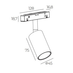 Reflektor Alfer 8W Magnet Line LED czarny TLV-02-08 TLV-02-08