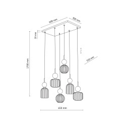 SOPHIA COGNAC LAMPA WISZĄCA 6XE14 11044