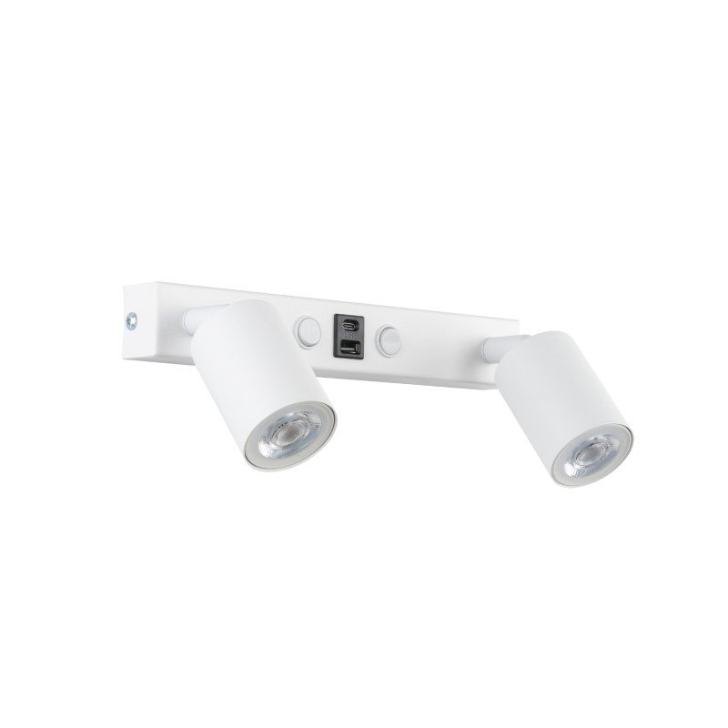 NEX WHITE KINKIET 2XGU10 / USB 11355
