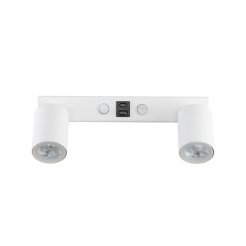 NEX WHITE KINKIET 2XGU10 / USB 11355