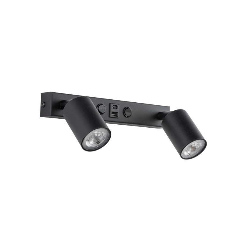 NEX BLACK KINKIET 2XGU10 / USB 11356