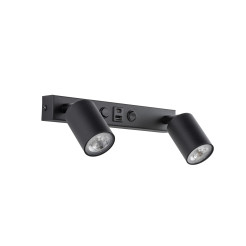 NEX BLACK KINKIET 2XGU10 / USB 11356
