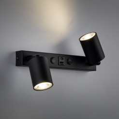 NEX BLACK KINKIET 2XGU10 / USB 11356