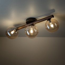 ESTERA WOOD ORZECH BURSZTYN LAMPA SUFITOWA 3XG9 11093