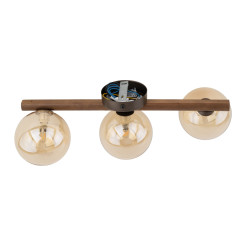 ESTERA WOOD ORZECH BURSZTYN LAMPA SUFITOWA 3XG9 11093
