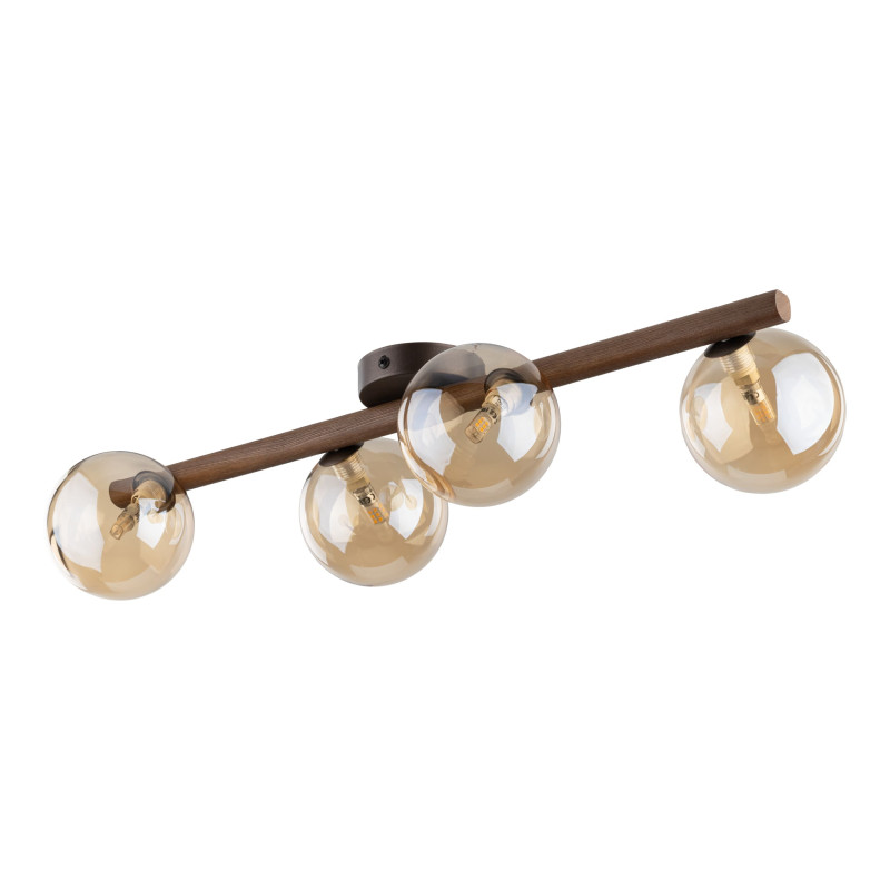 ESTERA WOOD ORZECH BURSZTYN LAMPA SUFITOWA 4XG9 11094