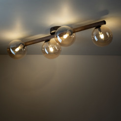 ESTERA WOOD ORZECH BURSZTYN LAMPA SUFITOWA 4XG9 11094