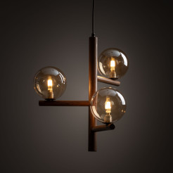 ESTERA WOOD ORZECH BURSZTYN LAMPA WISZACA 3XG9 11095