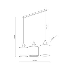 AMURA SABIA LAMPA WISZĄCA 3XE27 11439
