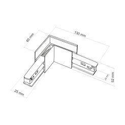 MAGNETIC EASY ŁĄCZNIK L+FLEX WHITE DO SZYNY NATYNKOWEJ 18020