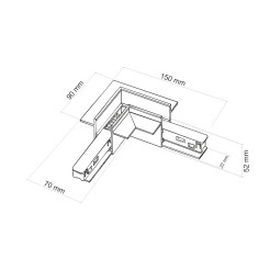 MAGNETIC EASY ŁĄCZNIK TYPU L+ FLEX  WHITE DO SZYNY PODTYNKOWEJ 18238