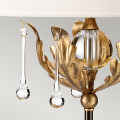 Lampa stołowa Amarilli - 1 źródło światła - Brązowy, złota patyna - Abażur w kolorze kości słoniowej AML-TL-BRONZE-IV