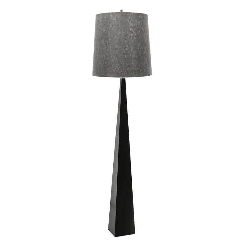 Lampa podłogowa Ascent - 1 źródło światła - Czarny - Ciemnoszary abażur ASCENT-FL-BLK