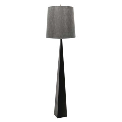 Lampa podłogowa Ascent - 1 źródło światła - Czarny - Ciemnoszary abażur ASCENT-FL-BLK