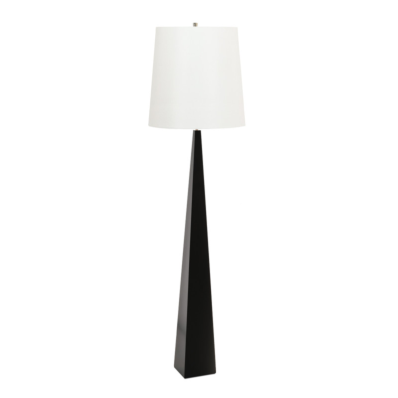 Lampa podłogowa Ascent - 1 źródło światła - Czarny - Biały abażur ASCENT-FL-BLK-W