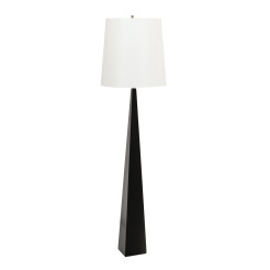 Lampa podłogowa Ascent - 1 źródło światła - Czarny - Biały abażur ASCENT-FL-BLK-W
