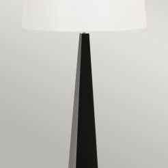 Lampa podłogowa Ascent - 1 źródło światła - Czarny - Biały abażur ASCENT-FL-BLK-W
