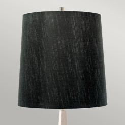 Lampa podłogowa Ascent - 1 źródło światła - Polerowany nikiel - Biały abażur ASCENT-FL-PN-BK