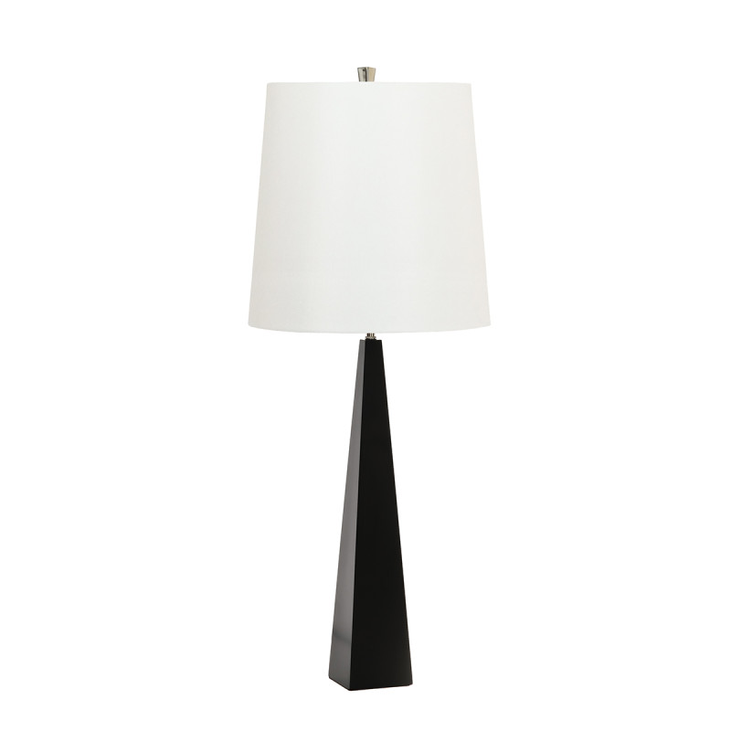 Lampa stołowa Ascent - 1 źródło światła - Czarny - Biały abażur ASCENT-TL-BLK-W