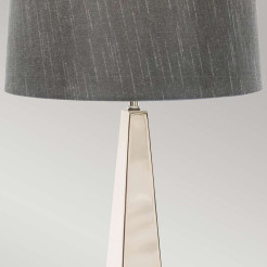 Lampa stołowa Ascent - 1 źródło światła - Polerowany nikiel - Ciemnoszary abażur ASCENT-TL-PN