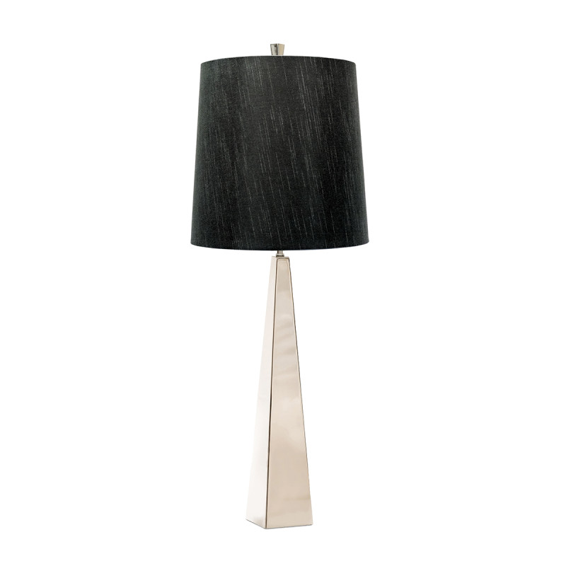 Lampa stołowa Ascent - 1 źródło światła - Polerowany nikiel - Biały abażur ASCENT-TL-PN-BK