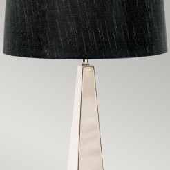 Lampa stołowa Ascent - 1 źródło światła - Polerowany nikiel - Biały abażur ASCENT-TL-PN-BK