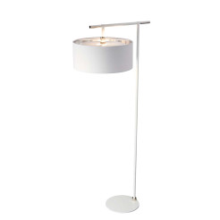 Lampa podłogowa Balance - 1 źródło światła - Biały, polerowany nikiel BALANCE-FL-WPN