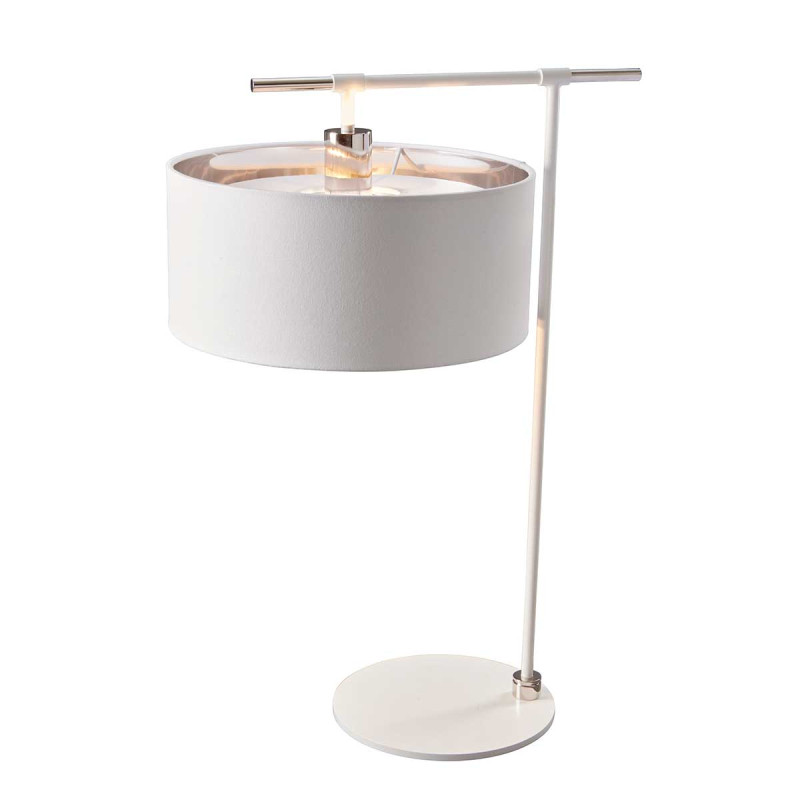 Lampa stołowa Balance - 1 źródło światła - Biały, polerowany nikiel BALANCE-TL-WPN
