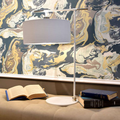 Lampa stołowa Balance - 1 źródło światła - Biały, polerowany nikiel BALANCE-TL-WPN
