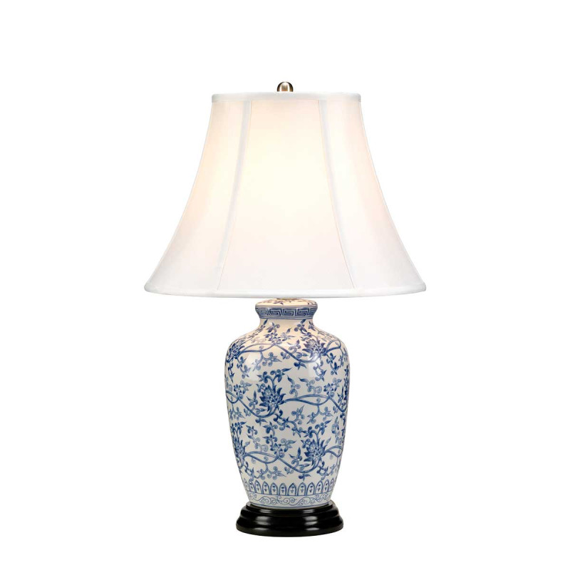 Lampa stołowa Blue Ginger Jar - 1 źródło światła - Niebieski, biały BLUE-G-JAR-TL