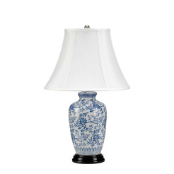 Lampa stołowa Blue Ginger Jar - 1 źródło światła - Niebieski, biały BLUE-G-JAR-TL