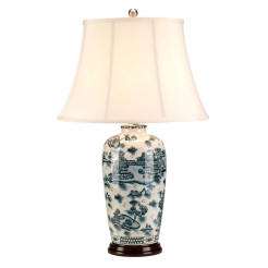 Lampa stołowa Blue Traditional - 1 źródło światła - Niebieski, biały BLUE-TRAD-WP-TL
