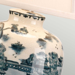 Lampa stołowa Blue Traditional - 1 źródło światła - Niebieski, biały BLUE-TRAD-WP-TL