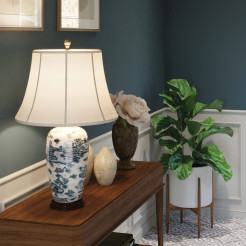 Lampa stołowa Blue Traditional - 1 źródło światła - Niebieski, biały BLUE-TRAD-WP-TL