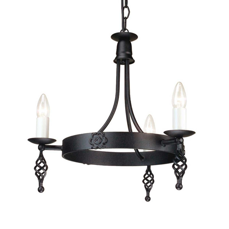 Żyrandol Belfry - 3 źródła światła - Czarny BY3-BLACK