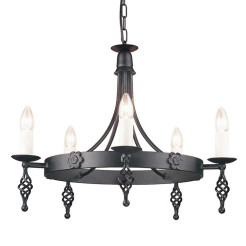 Żyrandol Belfry - 5 źródeł światła - Czarny BY5-BLACK