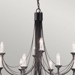Żyrandol Carisbrooke - 12 źródeł światła - Czarny CB12-BLACK