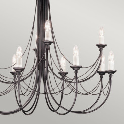 Żyrandol Carisbrooke - 12 źródeł światła - Czarny CB12-BLACK