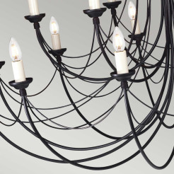 Żyrandol Carisbrooke - 18 źródeł światła - Czarny CB18-BLACK