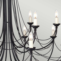 Żyrandol Carisbrooke - 18 źródeł światła - Czarny CB18-BLACK
