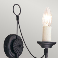 Kinkiet Carisbrooke - 1 źródło światła - Czarny CB1-BLACK