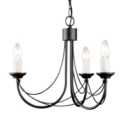 Żyrandol Carisbrooke - 3 źródła światła - Czarny CB3-BLACK