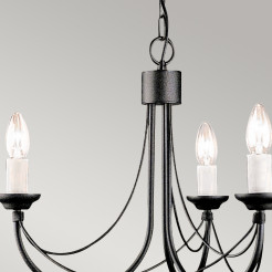 Żyrandol Carisbrooke - 3 źródła światła - Czarny CB3-BLACK