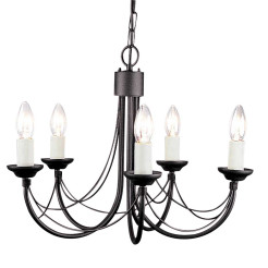 Żyrandol Carisbrooke - 5 źródeł światła - Czarny CB5-BLACK